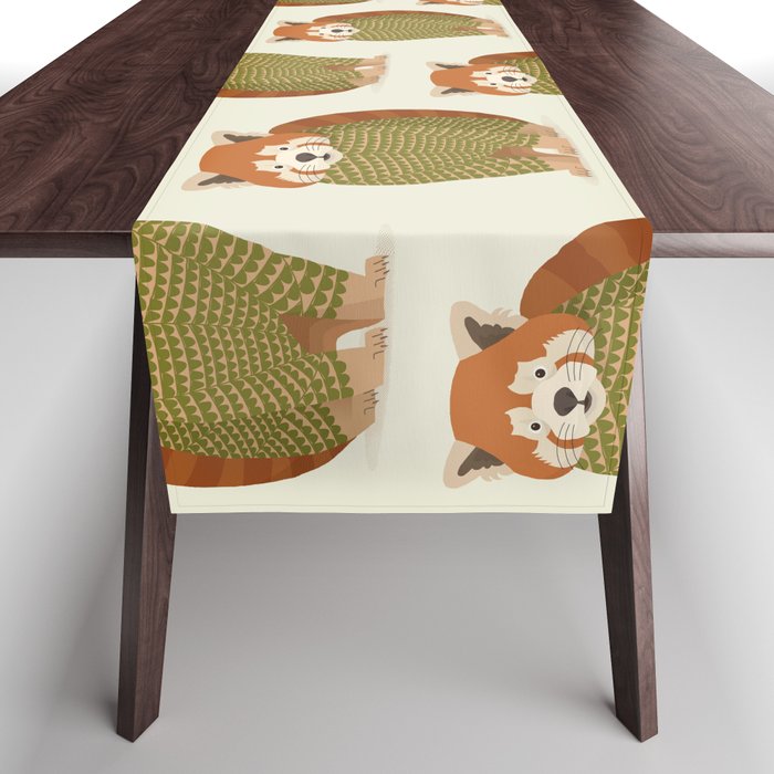 Whimsical Red Panda Table Runner Gallery Image 1