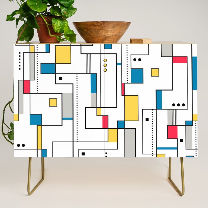 New Mondrian Design Credenza Gallery Image 1