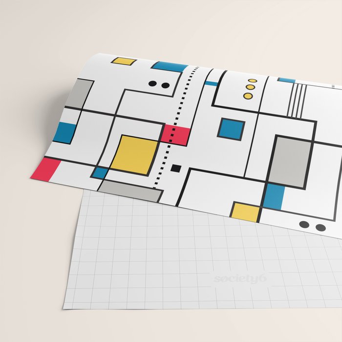 New Mondrian Design Wrapping Paper Gallery Image 2