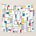 New Mondrian Design Wall Tapestry Gallery Image 4