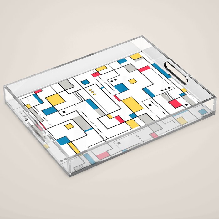 New Mondrian Design Acrylic Tray Gallery Image 1