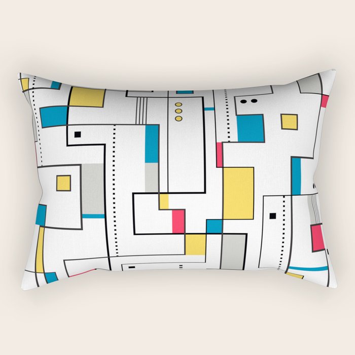 New Mondrian Design Rectangular Pillow Gallery Image 1
