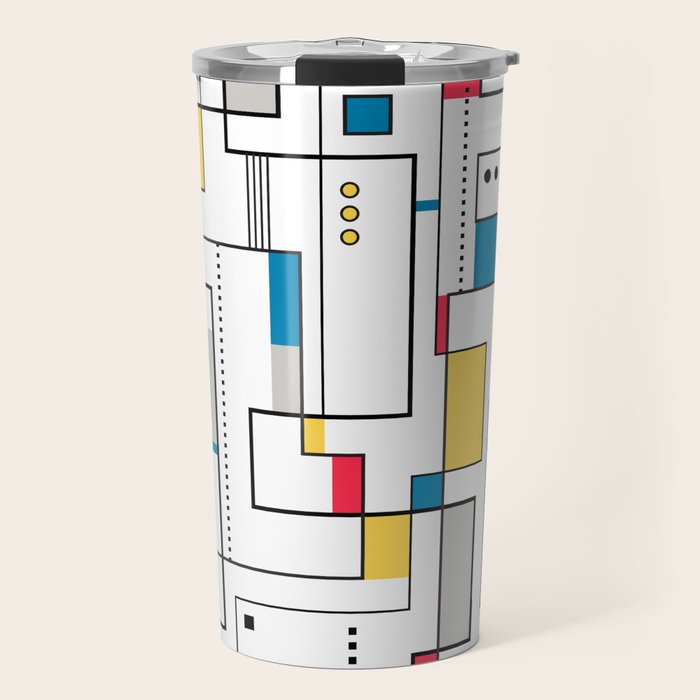 New Mondrian Design Travel Mug Gallery Image 1
