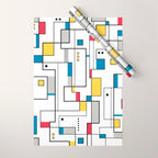 New Mondrian Design Wrapping Paper Gallery Image 1