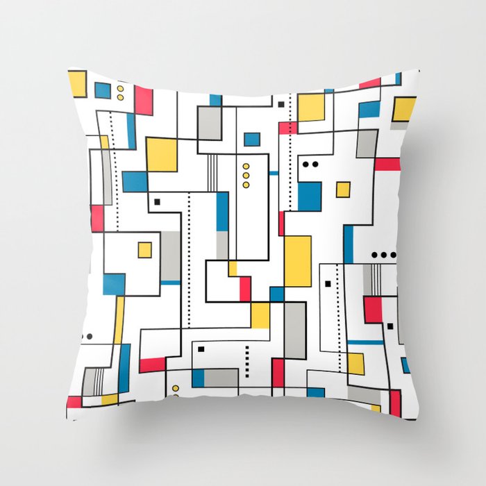 New Mondrian Design Throw Pillow Gallery Image 6