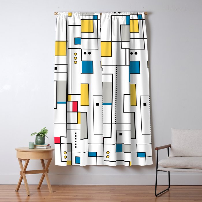 New Mondrian Design Window Curtain Gallery Image 1
