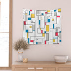 New Mondrian Design Wall Tapestry Gallery Image 2