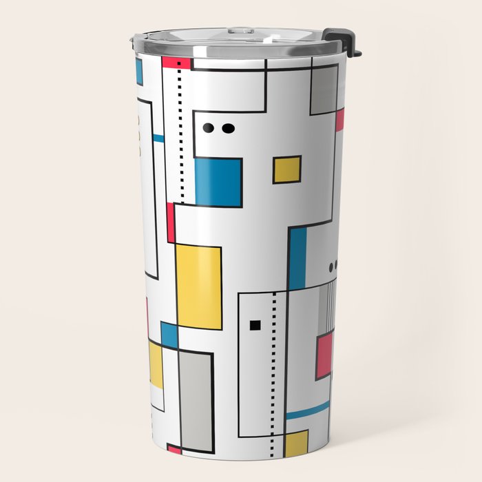 New Mondrian Design Travel Mug Gallery Image 2