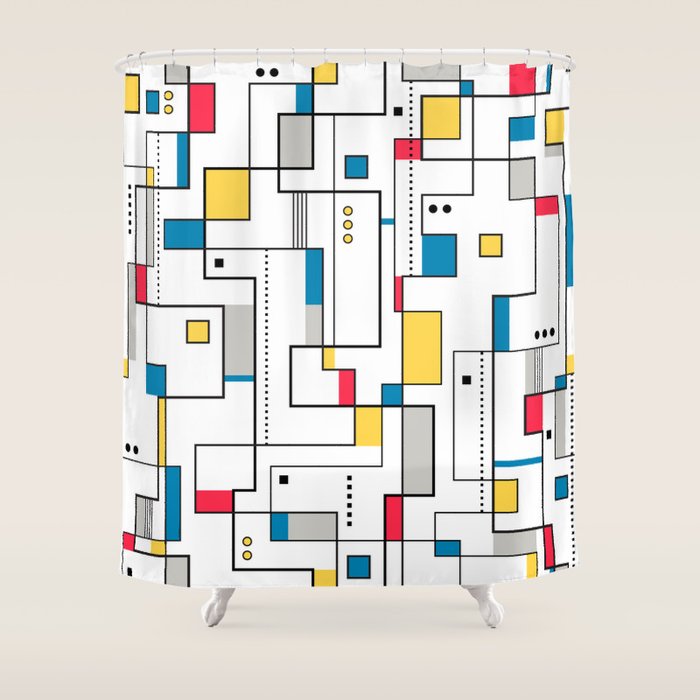 New Mondrian Design Shower Curtain Gallery Image 1