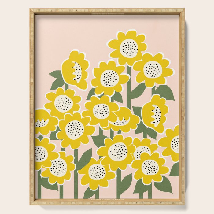 Sunny Flowers #2 Serving Tray Gallery Image 1
