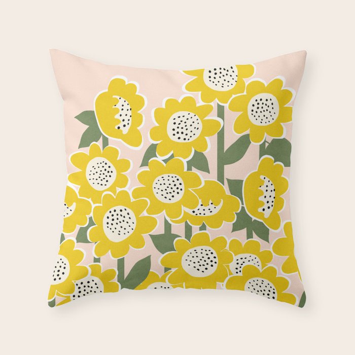 Sunny Flowers #2 Throw Pillow Gallery Image 6