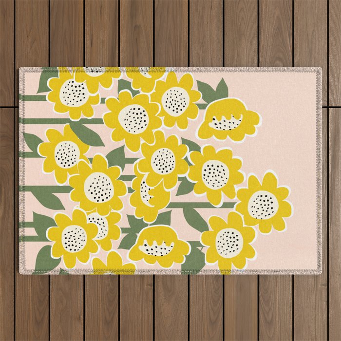 Sunny Flowers #2 Outdoor Rug Gallery Image 1