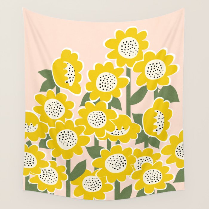 Sunny Flowers #2 Wall Tapestry Gallery Image 4