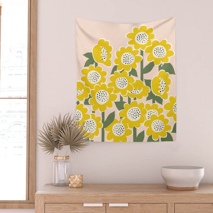 Sunny Flowers #2 Wall Tapestry Gallery Image 2