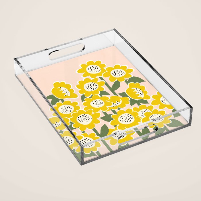 Sunny Flowers #2 Acrylic Tray Gallery Image 1