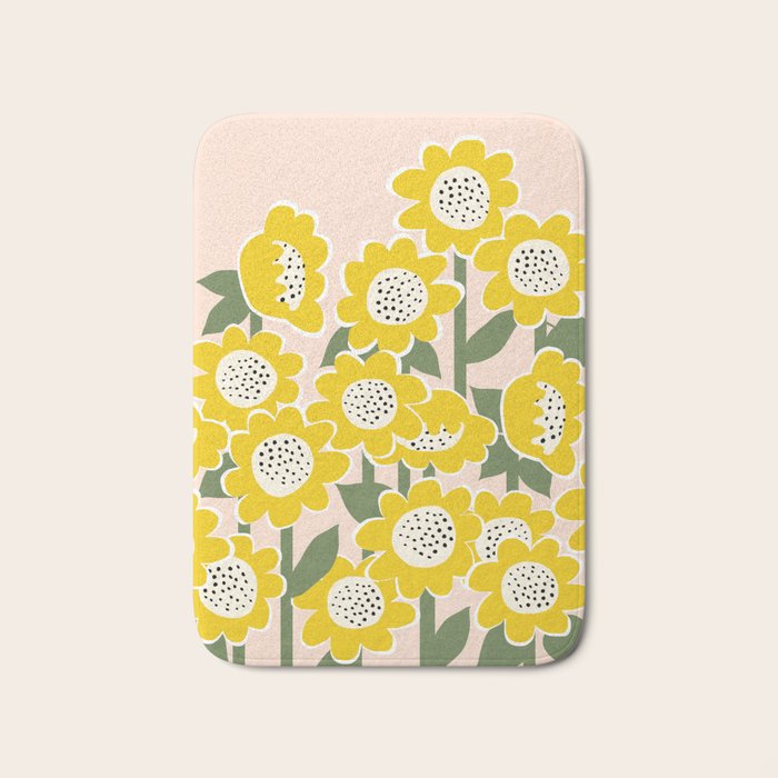 Sunny Flowers #2 Bath Mat Gallery Image 1