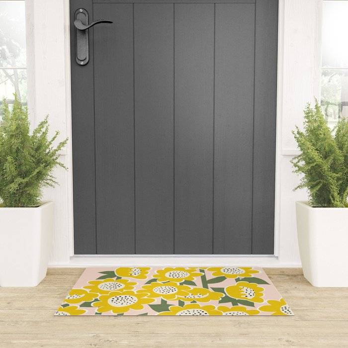Sunny Flowers #2 Welcome Mat Gallery Image 3