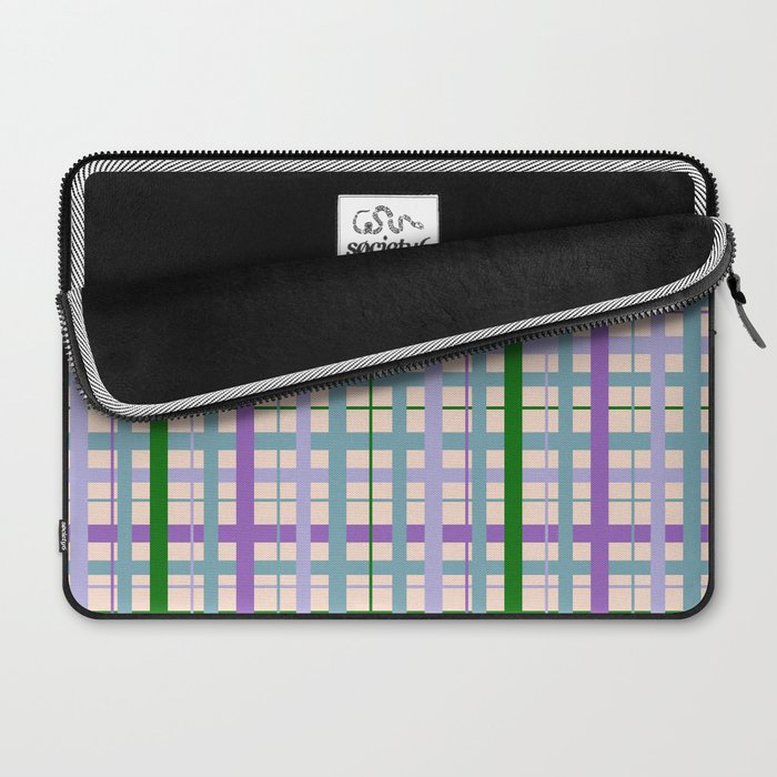 Gingham - Very Peri, Green, turquoise  Laptop Sleeve Gallery Image 2