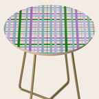 Gingham - Very Peri, Green, turquoise  Side Table Gallery Image 2