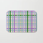 Gingham - Very Peri, Green, turquoise  Bath Mat Gallery Image 1