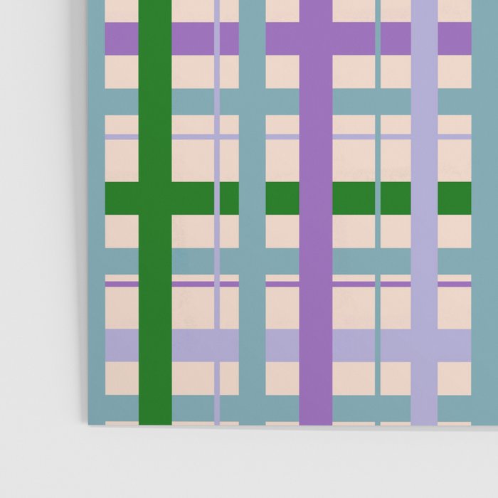 Gingham - Very Peri, Green, turquoise  Poster Gallery Image 3