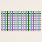 Gingham - Very Peri, Green, turquoise  Desk Mat Gallery Image 3