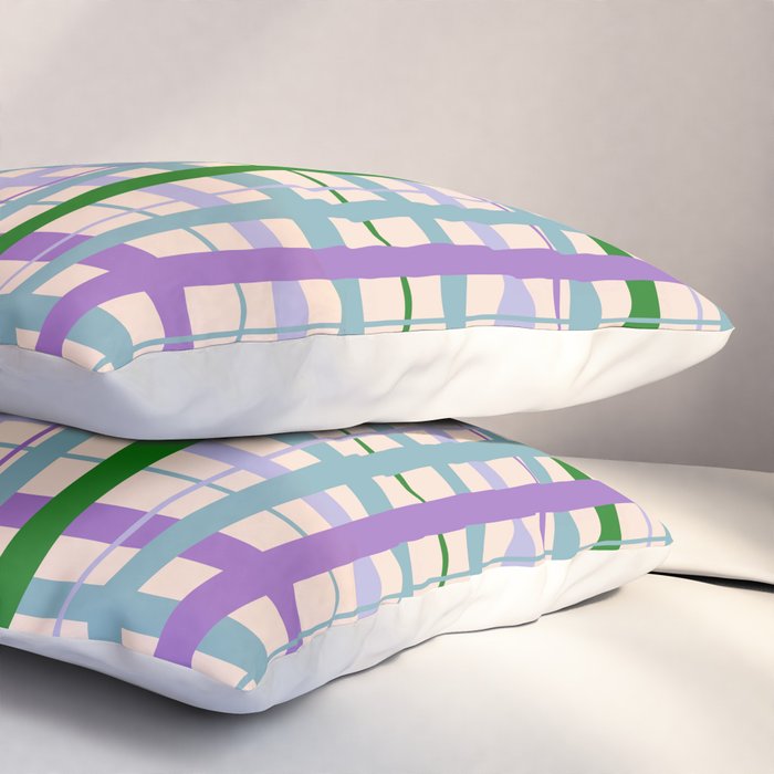 Gingham - Very Peri, Green, turquoise  Pillow Sham Gallery Image 3