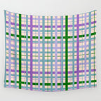 Gingham - Very Peri, Green, turquoise  Wall Tapestry Gallery Image 4