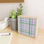Gingham - Very Peri, Green, turquoise  Mini Art Print Gallery Image 2