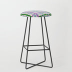 Gingham - Very Peri, Green, turquoise  Stool Gallery Image 1