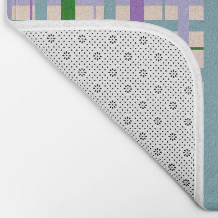 Gingham - Very Peri, Green, turquoise  Bath Mat Gallery Image 2