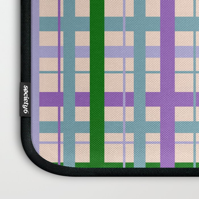 Gingham - Very Peri, Green, turquoise  Laptop Sleeve Gallery Image 3