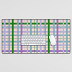 Gingham - Very Peri, Green, turquoise  Desk Mat Gallery Image 1