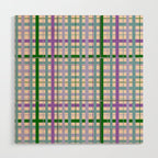 Gingham - Very Peri, Green, turquoise  Wood Wall Art Gallery Image 1