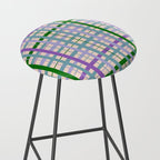 Gingham - Very Peri, Green, turquoise  Stool Gallery Image 2