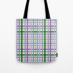 Gingham - Very Peri, Green, turquoise  Tote Bag Gallery Image 1