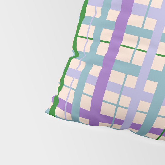 Gingham - Very Peri, Green, turquoise  Pillow Sham Gallery Image 4