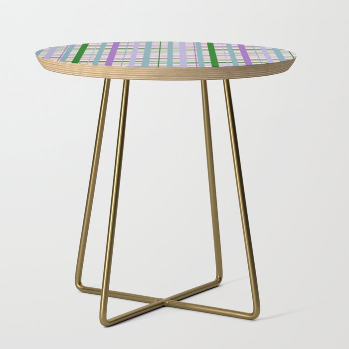 Gingham - Very Peri, Green, turquoise  Side Table Gallery Image 1