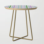 Gingham - Very Peri, Green, turquoise  Side Table Gallery Image 1