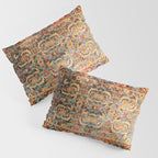 Copper Turquoise Antique Tabriz Rug Print Pillow Sham Gallery Image 3