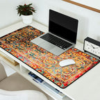Copper Turquoise Antique Tabriz Rug Print Desk Mat Gallery Image 2