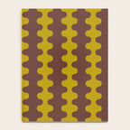 Retro Stripes Wavy Ogee A-Go-Go Vertical Pattern in Dark Brown and Chartreuse Olive Yellow Notebook Gallery Image 4