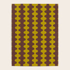 Retro Stripes Wavy Ogee A-Go-Go Vertical Pattern in Dark Brown and Chartreuse Olive Yellow Poster Gallery Image 4