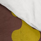 Retro Stripes Wavy Ogee A-Go-Go Vertical Pattern in Dark Brown and Chartreuse Olive Yellow Comforter Gallery Image 4