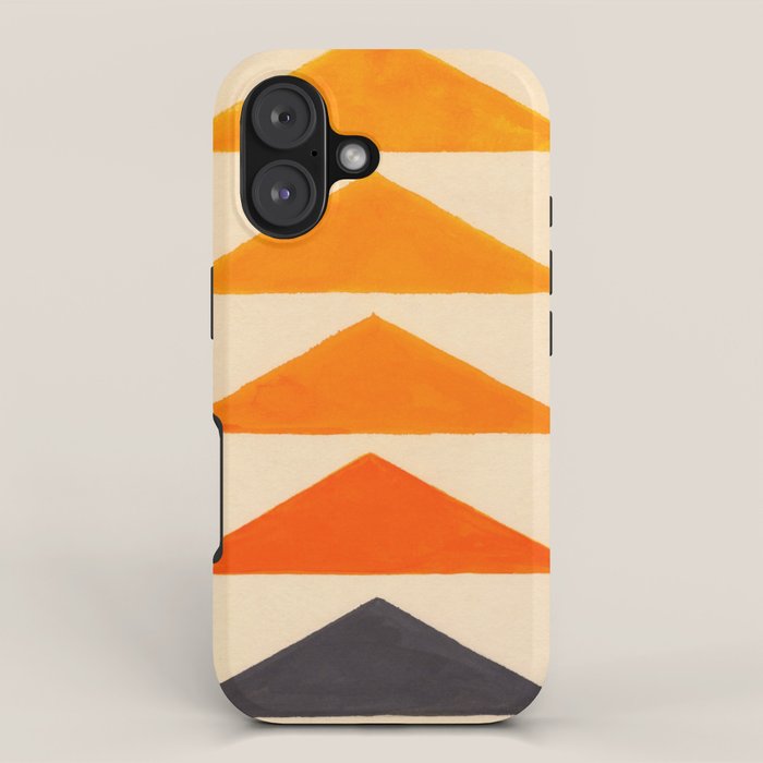 Vintage Scandinavian Orange Geometric Triangle Pattern iPhone Case Gallery Image 1