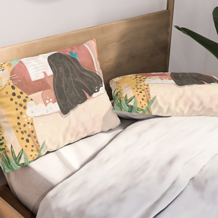 Woman relaxing in bath travel  Pillow Sham Gallery Image 2