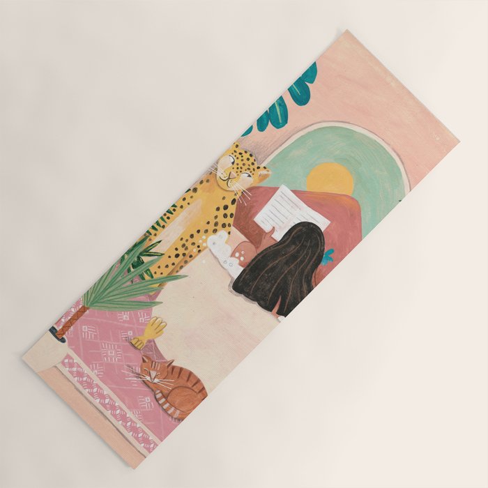 Woman relaxing in bath travel  Yoga Mat Gallery Image 1