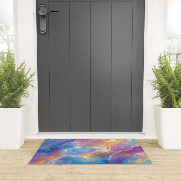 Colorful Opal Texture Seamless Pattern Welcome Mat Gallery Image 3