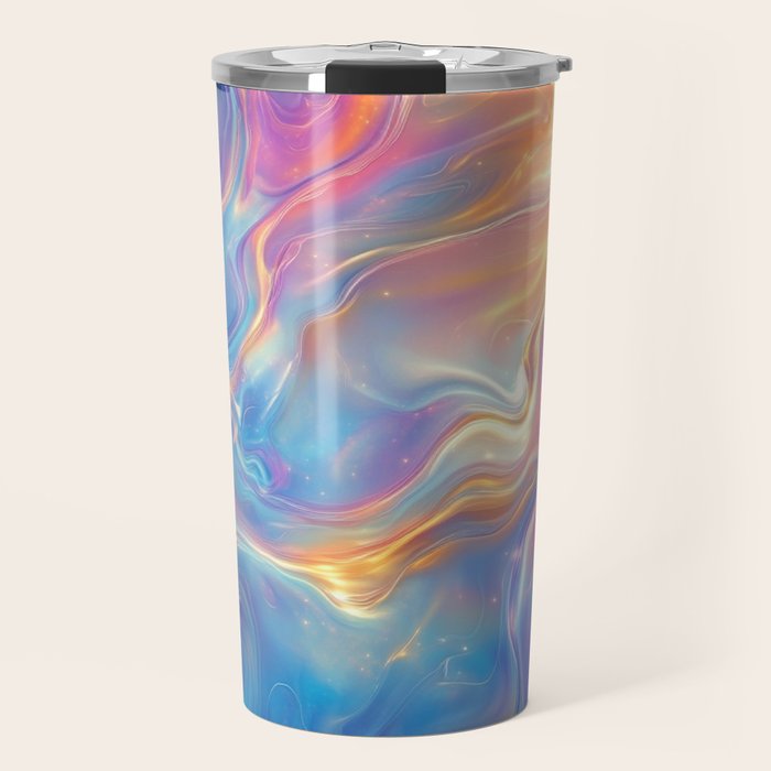 Colorful Opal Texture Seamless Pattern Travel Mug Gallery Image 1