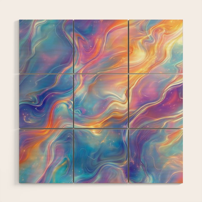 Colorful Opal Texture Seamless Pattern Wood Wall Art Gallery Image 1